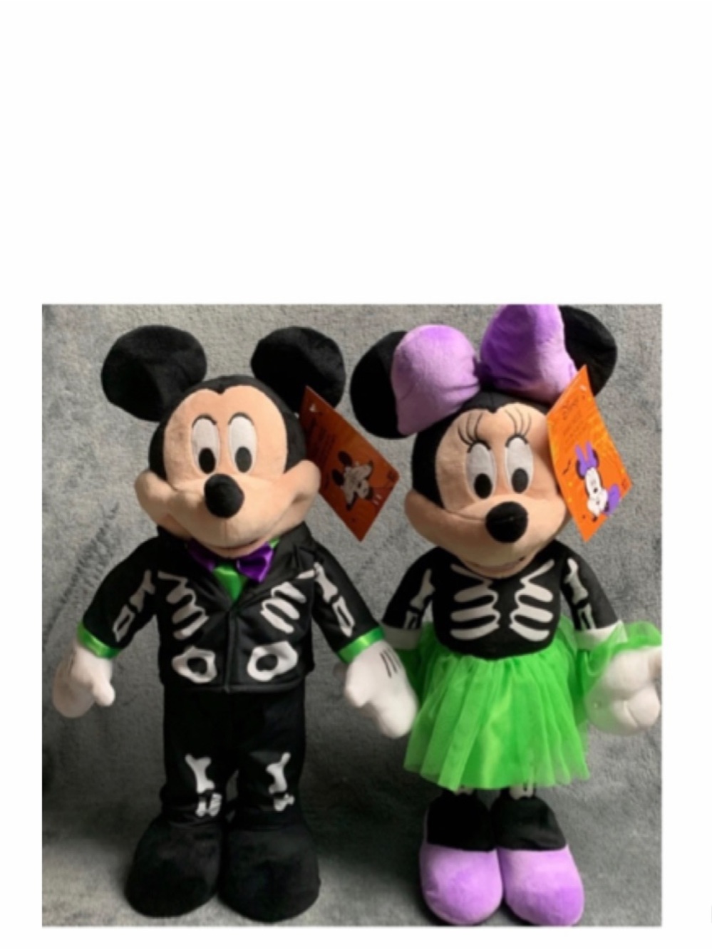 NEW Disney Mickey & Minnie Mouse Halloween Skeleton Door Porch Greeters